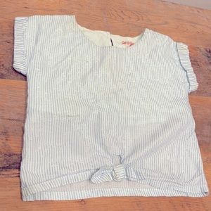 Light blue sheath top with sparkly blue thread pinstripes by Cat & Jack xs 4 / 5